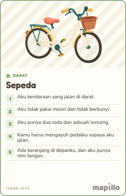 Kartu Tebak Seru sepeda